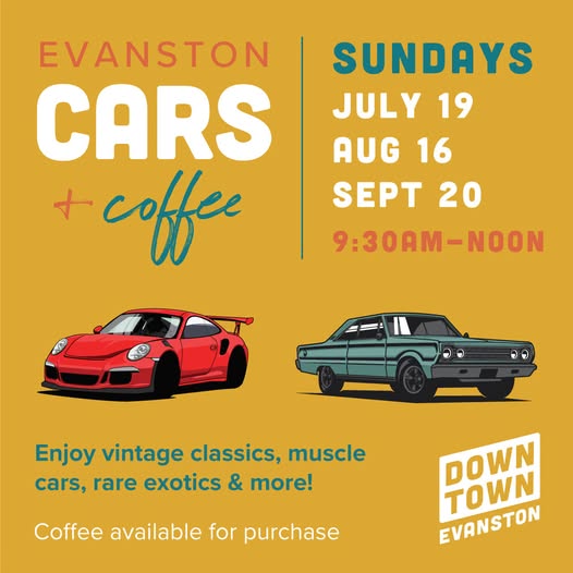Downtown Evanston Cars + Coffee event at Downtown Evanston in Evanston, IL on July 19, 2026