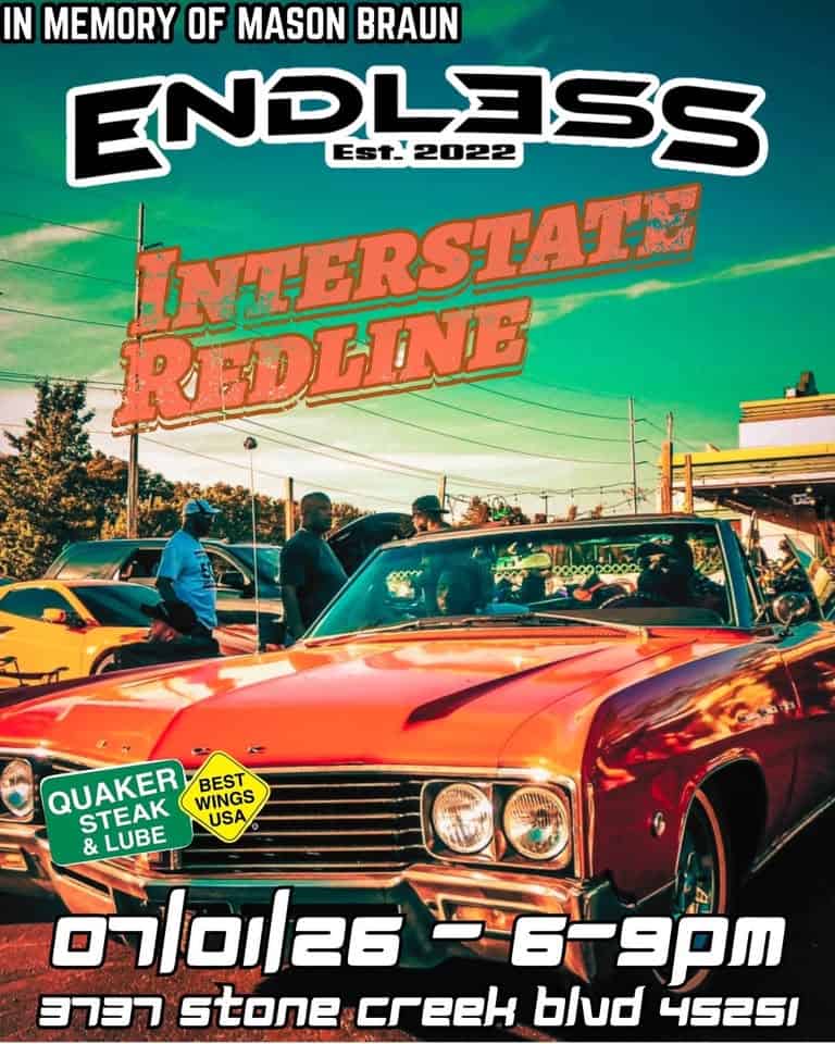 Endless Car Culture Cincinnati - Meet #4.8 event at Quaker Steak and Lube in Cincinnati, OH on July 1, 2026