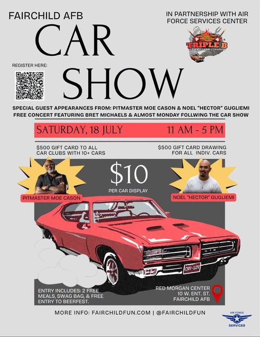 Fairchild AFB Car Show event at Red Morgan Center in Fairchild AFB, WA on July 18, 2026