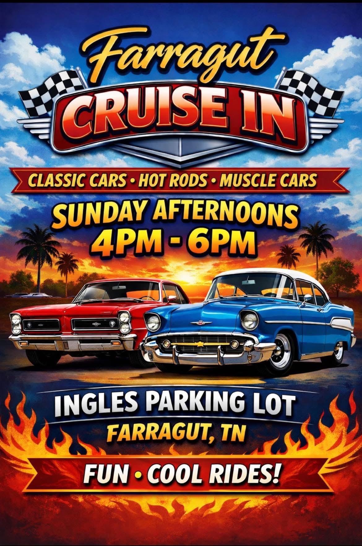 Farragut Cruise in event at Ingles Parking Lot in Farragut, TN on June 28, 2026