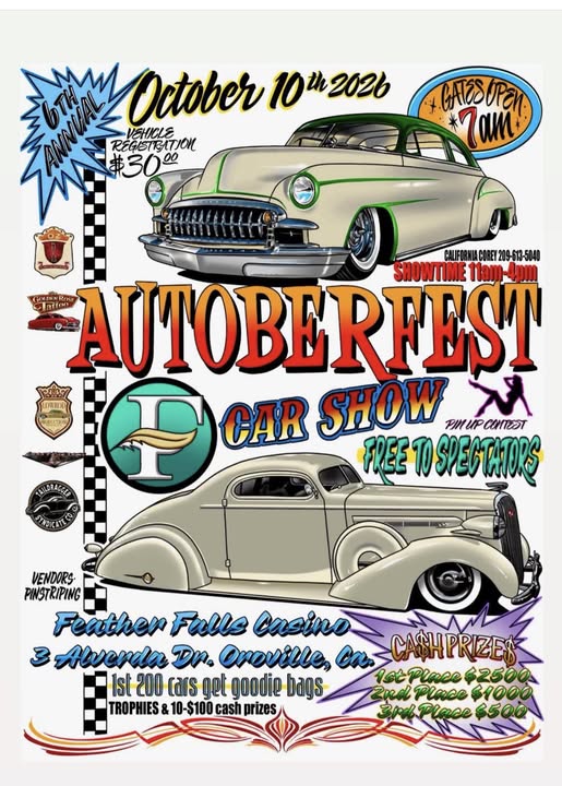 Feather Falls Casino Autoberfest Car Show event at Feather Falls Casino in Oroville, CA on October 10, 2026