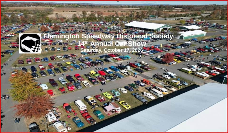 Flemington Speedway Historical Society 14th Annual Car Show event at Roger K. Everitt Fairgrounds (South County Park) in Lambertville, NJ on October 17, 2026