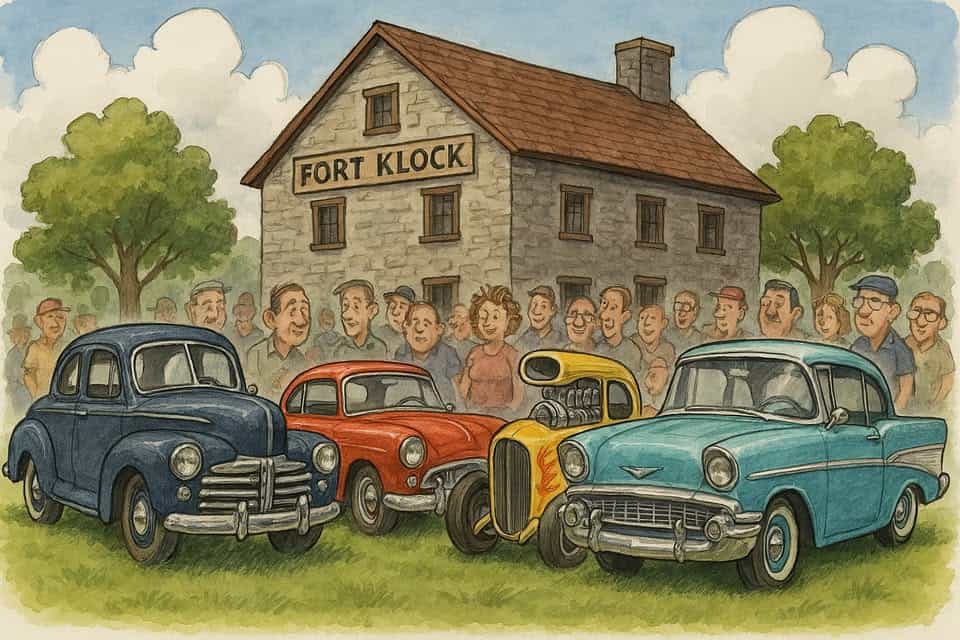 Fort Klock Cars at the Fort Car Show in Memory of Bill Murphy event at Fort Klock Historic Restoration in St. Johnsville, NY on July 18, 2026