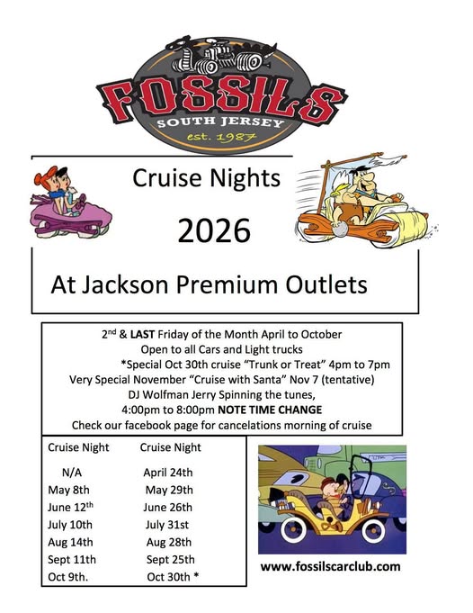 Fossil's South Jersey Cruise Nights 2026 at Jackson Premium Outlets event at Jackson Premium Outlets in Jackson, NJ on April 24, 2026