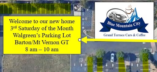 Grand Terrace Cars and Coffee event at 22470 Barton Road in Grand Terrace, CA on June 20, 2026
