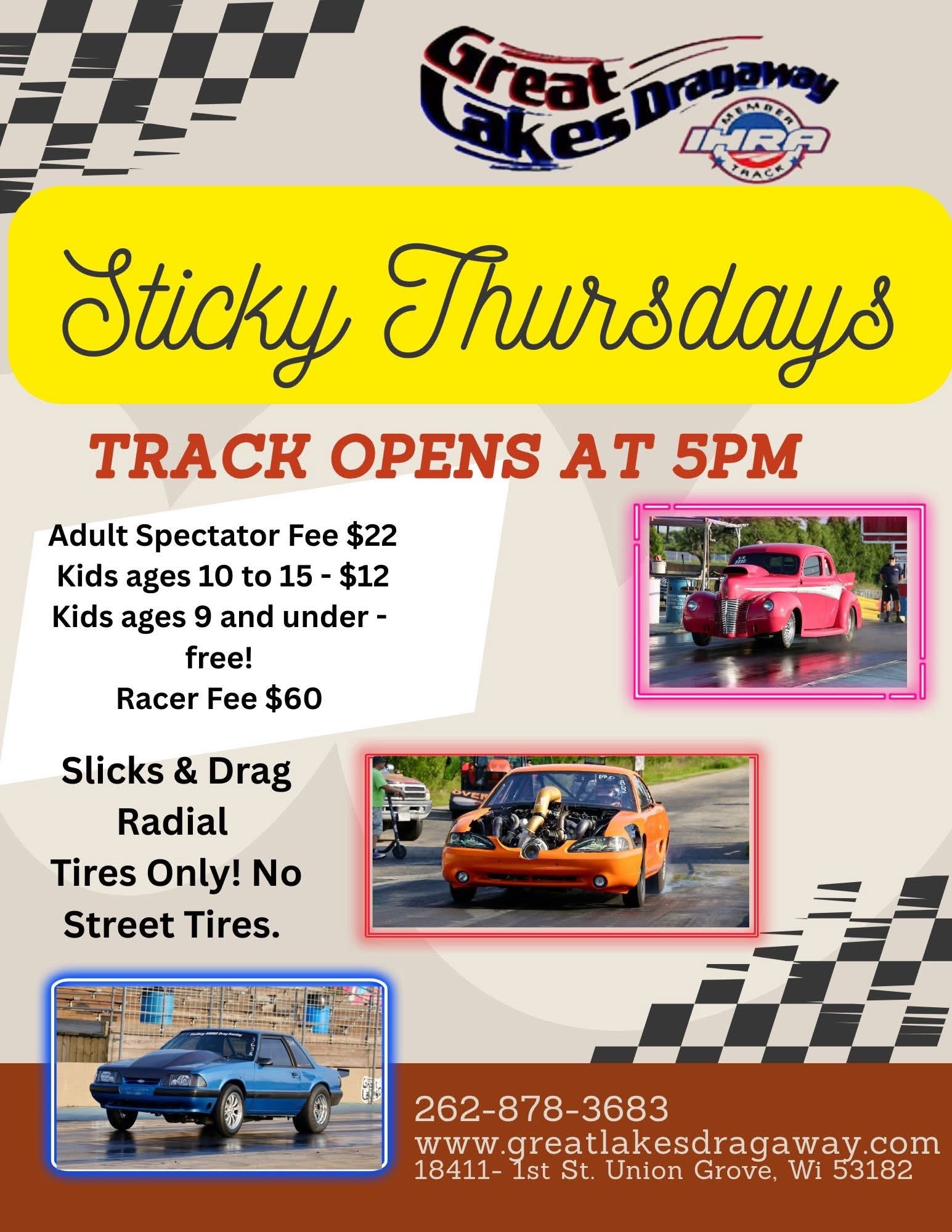 Great Lakes Dragaway Sticky Thursdays event at Great Lakes Dragaway in Union Grove, WI on June 10, 2026