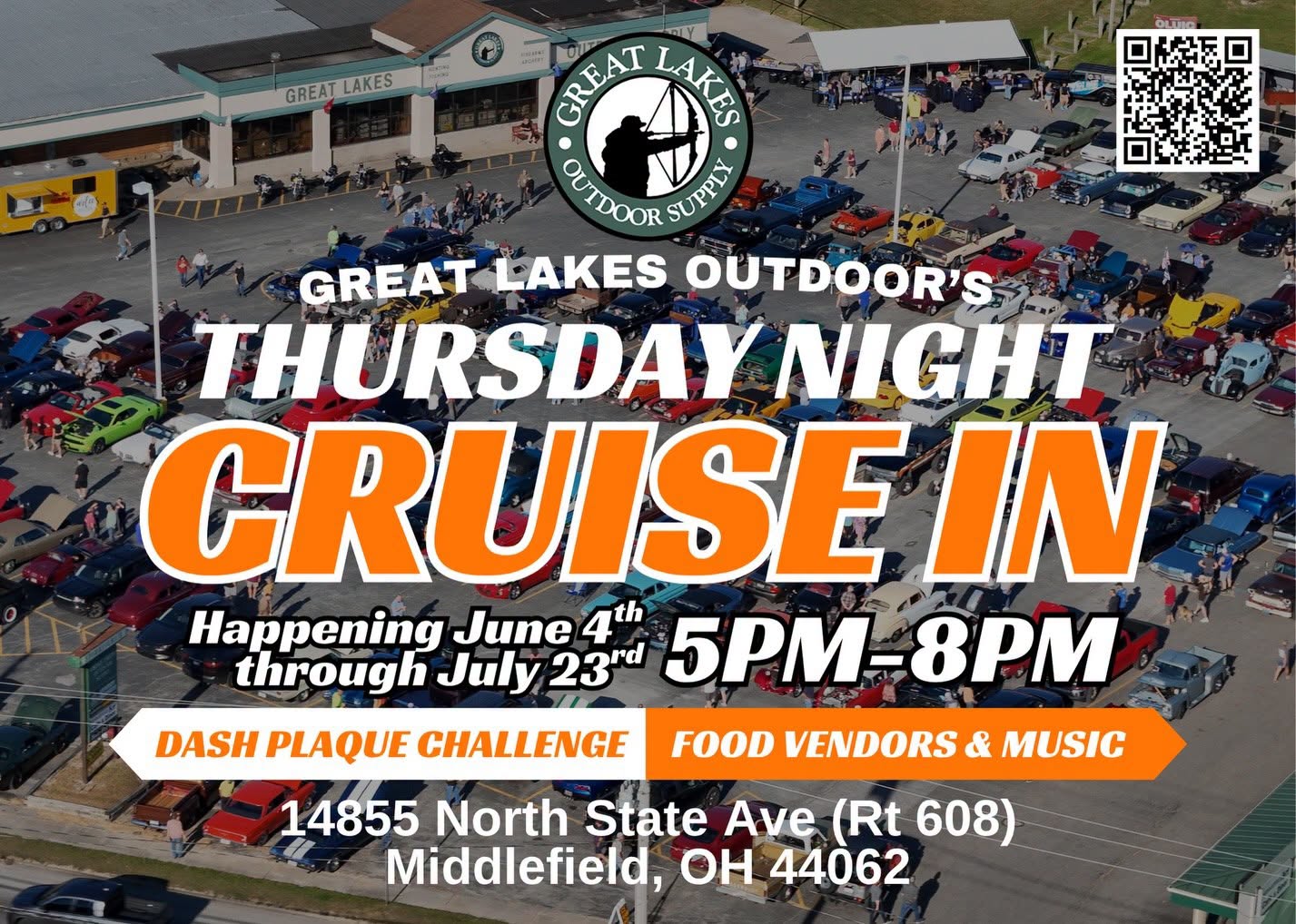Great Lakes Outdoor's Thursday Night Cruise In event at Great Lakes Outdoor's in Middlefield, OH on June 25, 2026