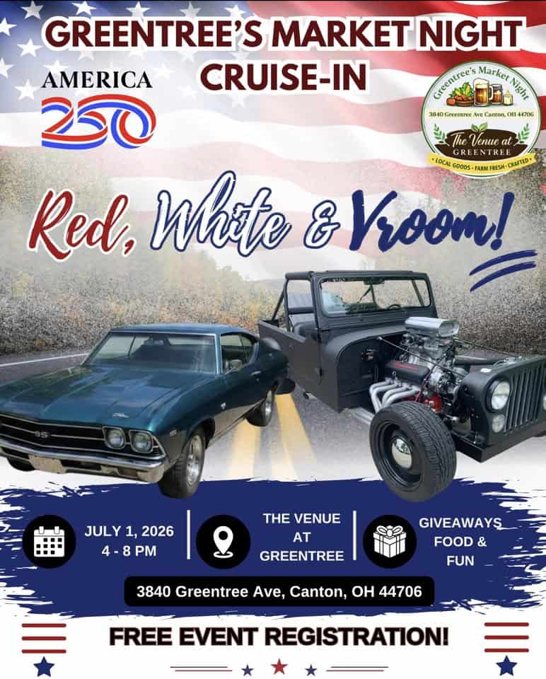 Greentree’s Market Night and Cruise in event at The Venue at Greentree in Canton, OH on July 1, 2026