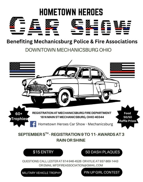 Hometown Heroes Car Show - Mechanicsburg event at Mechanicsburg Fire Department in Mechanicsburg, OH on September 5, 2026