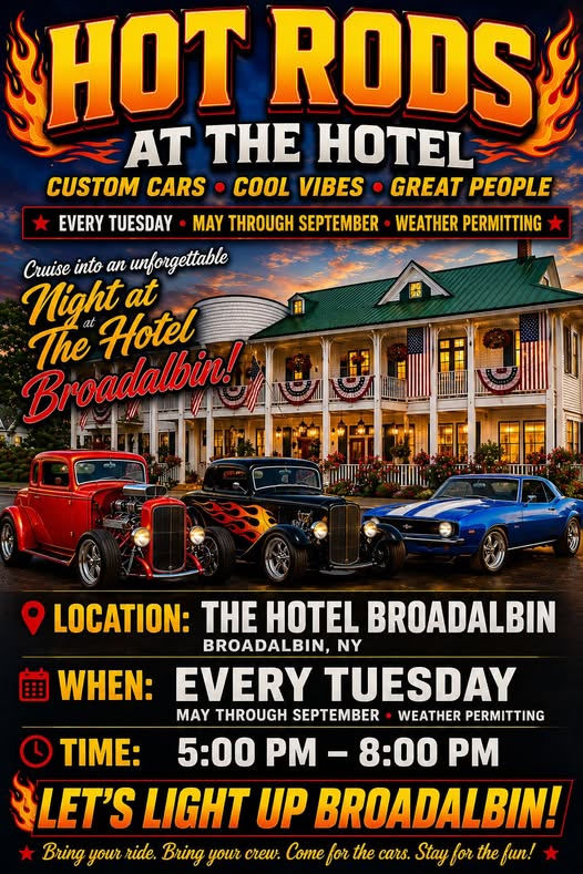 Hot Rods at the Hotel Broadalbin event at The Hotel Broadalbin in Broadalbin, NY on June 30, 2026