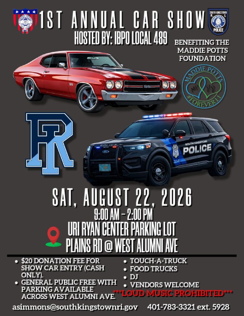 IBPO Local 489 1st Annual Car Show event at URI Ryan Center Parking Lot in South Kingstown, RI on August 22, 2026