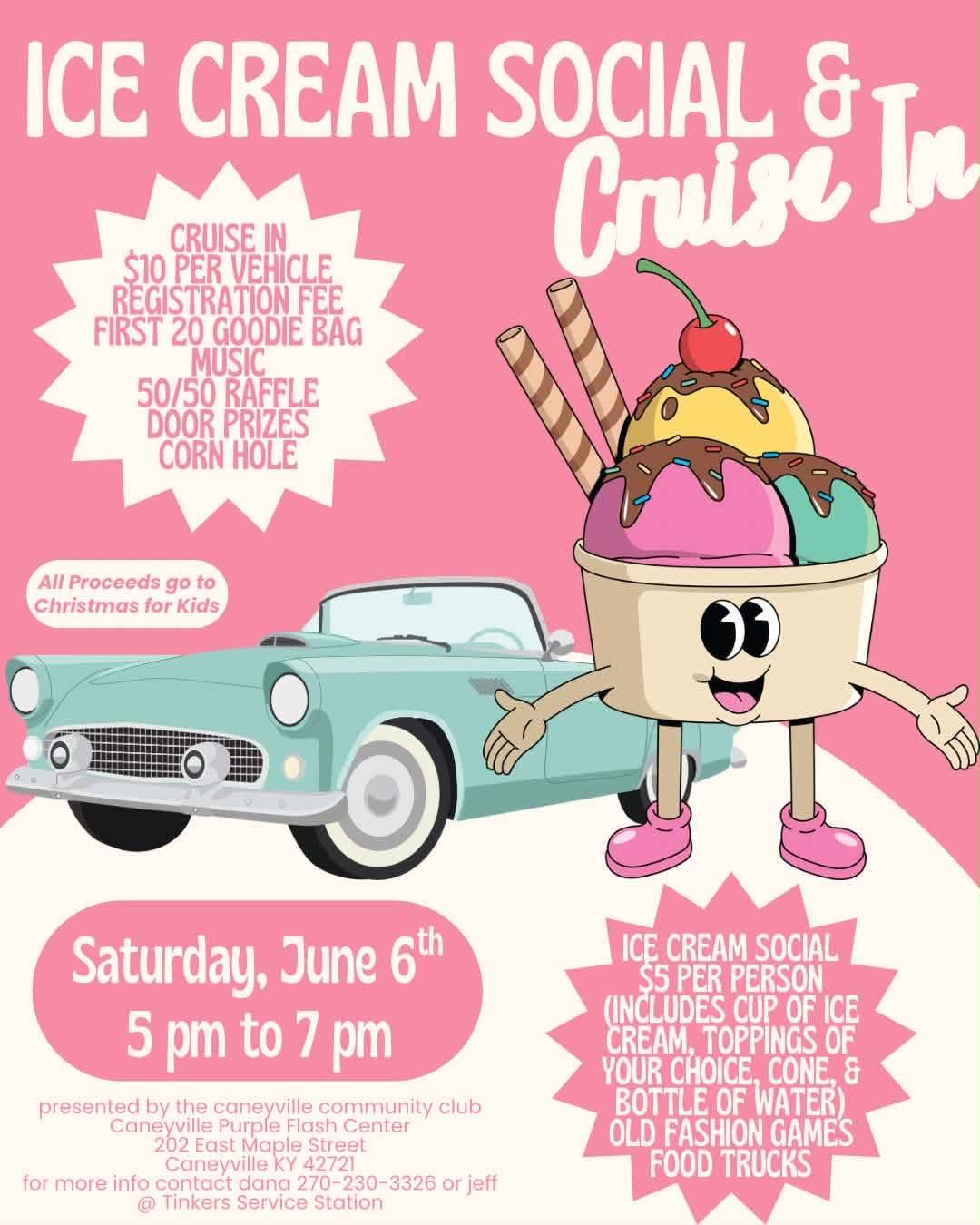 Ice Cream Social & Cruise In event at Caneyville Purple Flash Center in Caneyville, KY on June 6, 2026