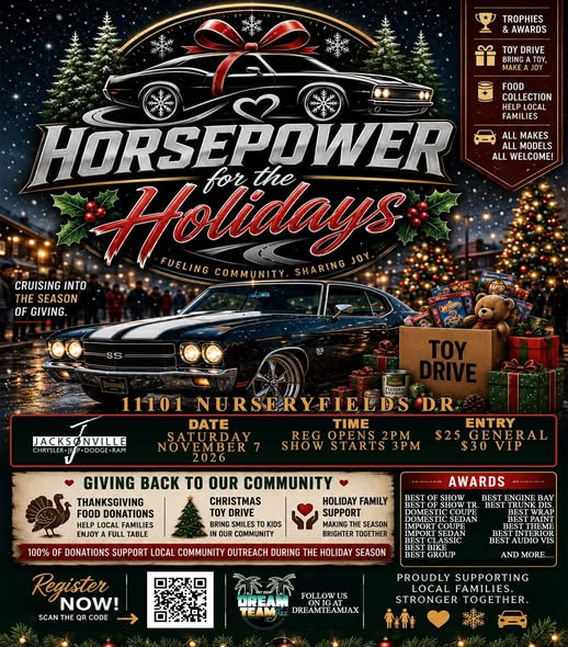 Jacksonville Chrysler Dodge Ram Horsepower for the Holidays car show in Jacksonville, FL