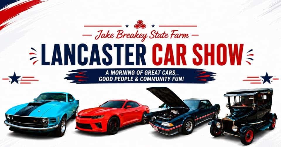 Jake Breakey State Farm Lancaster Car Show event at Jake Breakey State Farm - Lancaster Office in Lancaster, OH on June 27, 2026