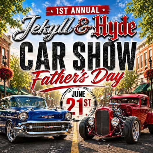 Jekyll & Hyde 1st Annual Car Show Father's Day event at Ivy 1886 Rooftop Lounge in Fort Mill, SC on June 21, 2026