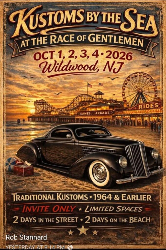 Kustoms by the Sea at the Race of Gentlemen event at Blue Palms Resort (adjacent) in Wildwood, NJ on October 1, 2026