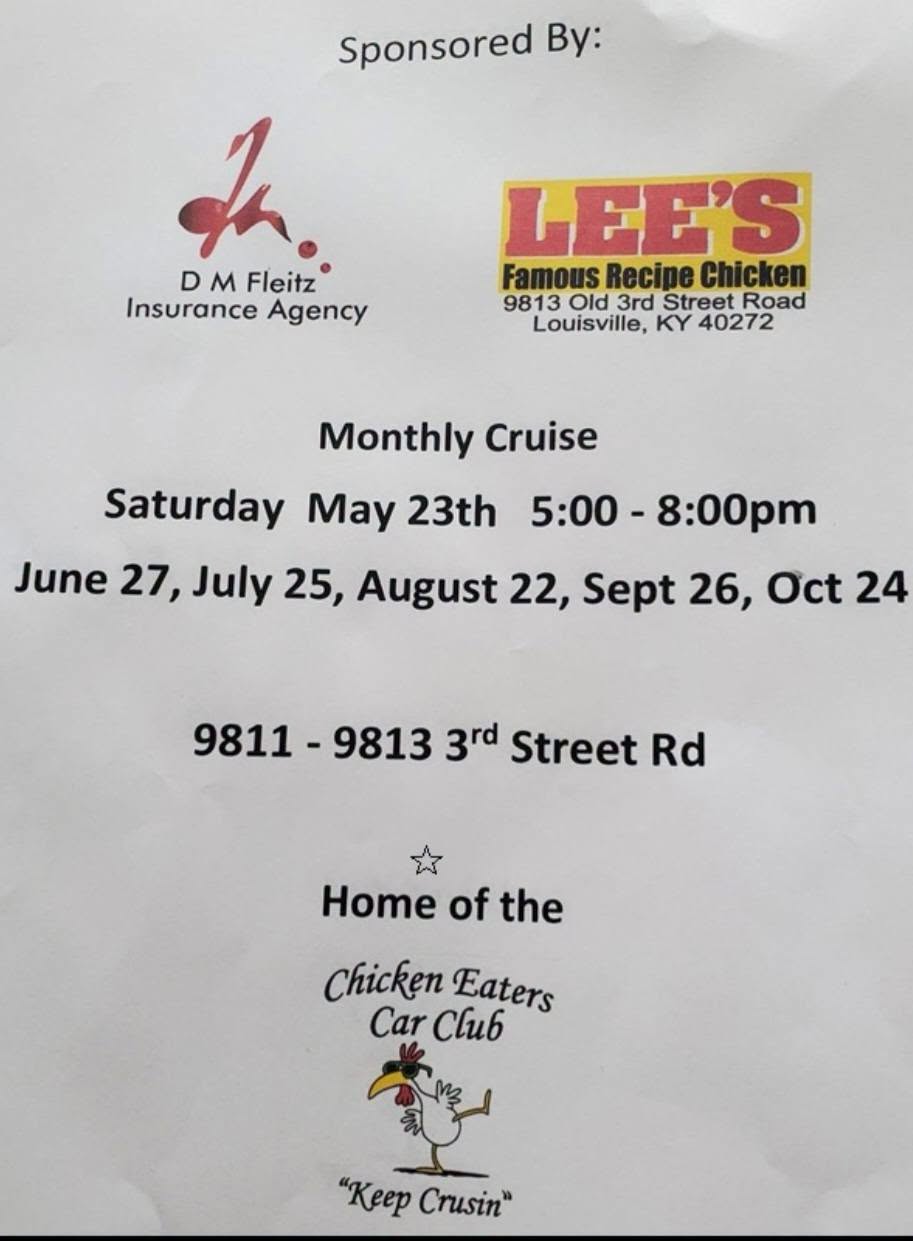 Lee's Famous Recipe Chicken Monthly Cruise event at Lee's Famous Recipe Chicken in Louisville, KY on June 27, 2026