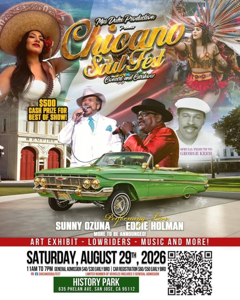 Mas Dulce Production Chicano Soul Fest Concert and Carshow event at History Park in San Jose, CA on August 29, 2026