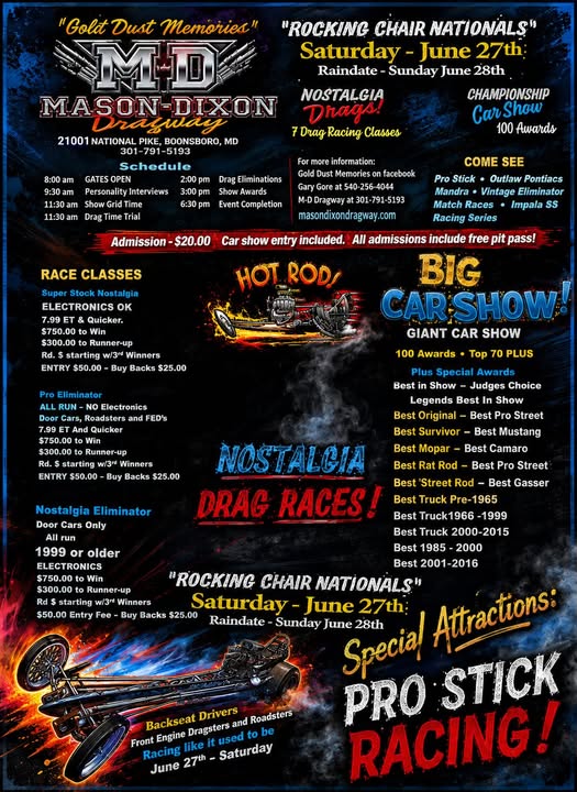 Mason-Dixon Gold Dust Memories Rocking Chair Nationals event at Mason-Dixon in Boonsboro, MD on June 27, 2026