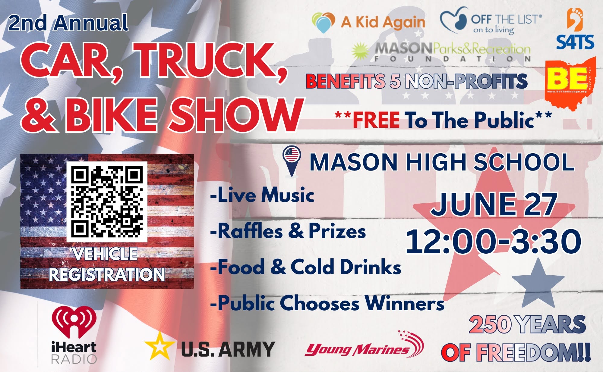 Mason High School 2nd Annual Car, Truck, & Bike Show event at Mason High School in Mason, OH on June 27, 2026