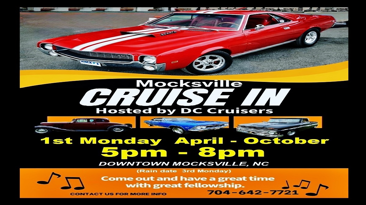 Mocksville Cruise-In Hosted by Dc Cruisers event at Downtown Mocksville, NC in Mocksville, NC on July 6, 2026