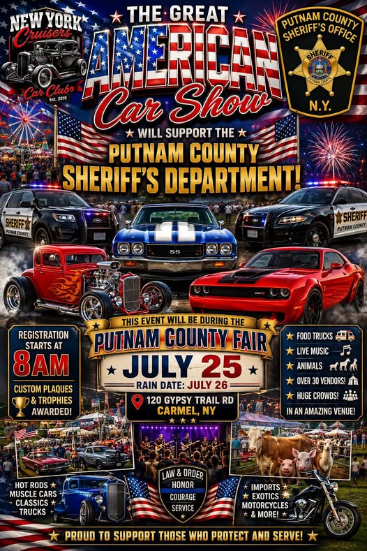 New York Car Club the Great American Car Show event at Putnam County Fair in Carmel, NY on July 25, 2026