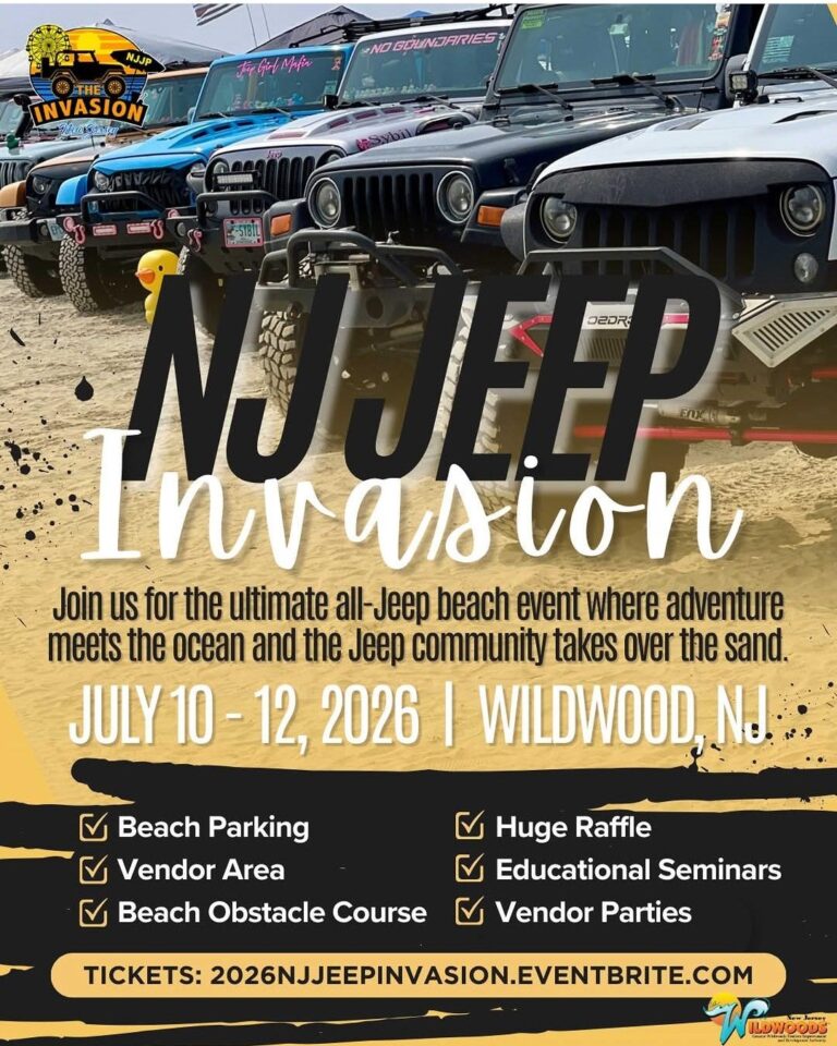 NJ Jeep Invasion event at The Wildwoods, NJ (beachside venue) [1, 2, 3] in Wildwood, NJ on July 10, 2026