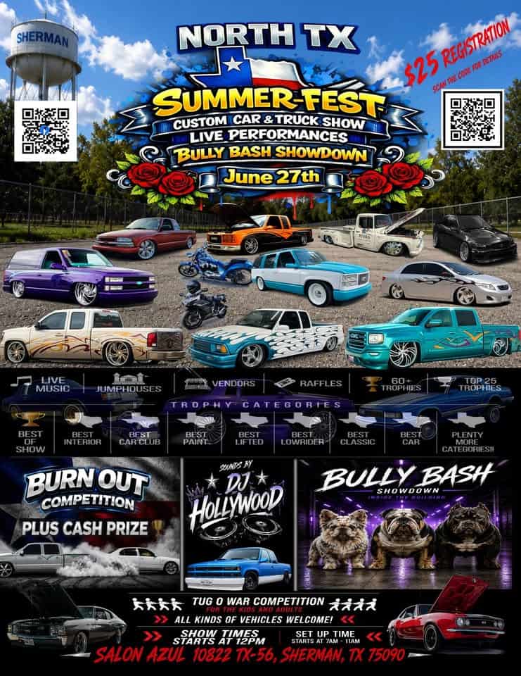 North TX Summer-Fest Custom Car & Truck Show event at Salon Azul in Sherman, TX on June 27, 2026