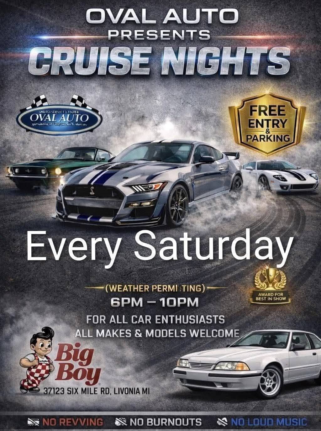 Oval Auto Cruise Nights event at Big Boy in Livonia, MI on June 11, 2026