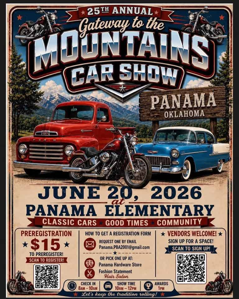 Panama Car Show 2026! event at Panama Elementary in Panama, OK on June 20, 2026