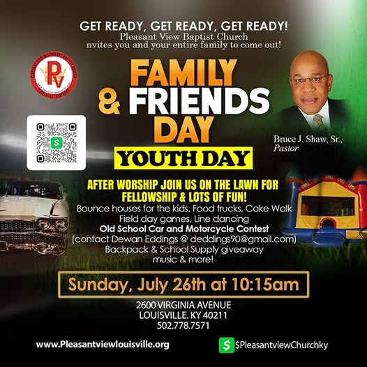 Pleasant View Baptist Church Family & Friends Day Old School Car and Motorcycle Contest event at Pleasant View Baptist Church in Louisville, KY on July 26, 2026