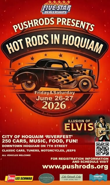 Pushrods Hot Rods in Hoquiam event at Downtown Hoquiam in Hoquiam, WA on June 26, 2026
