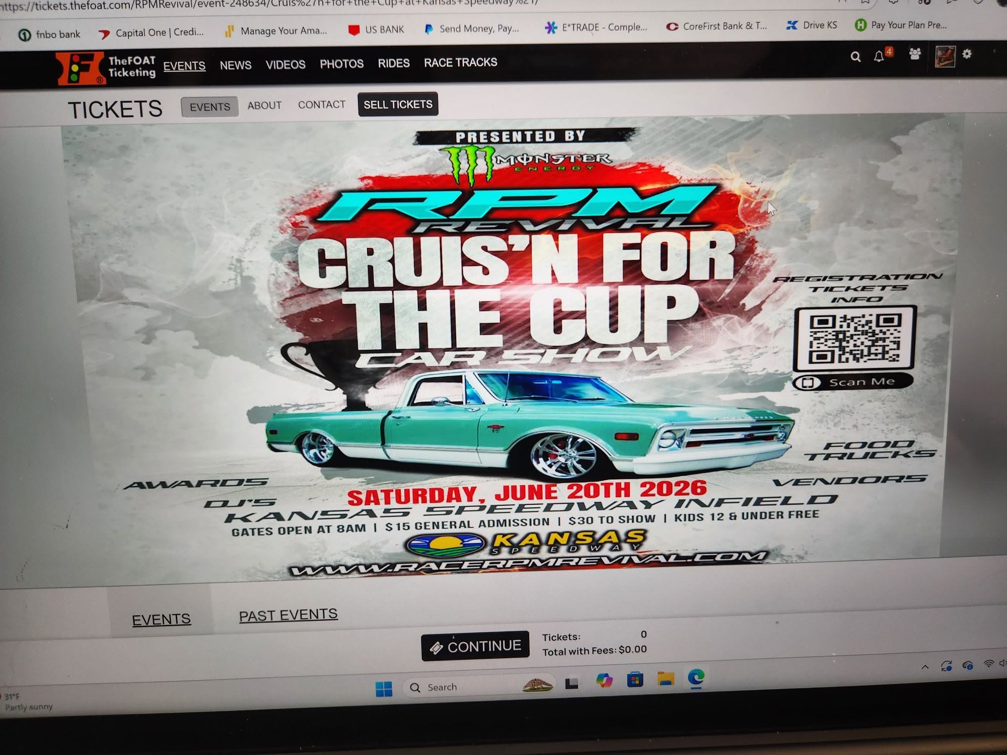 RPM Revival Cruis'n for the Cup Car Show event at Kansas Speedway in Kansas City, KS on June 20, 2026