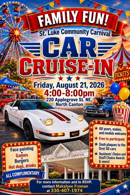 St. Luke Community Carnival Car Cruise-In event at St. Luke Community Carnival in North Canton, OH on August 21, 2026