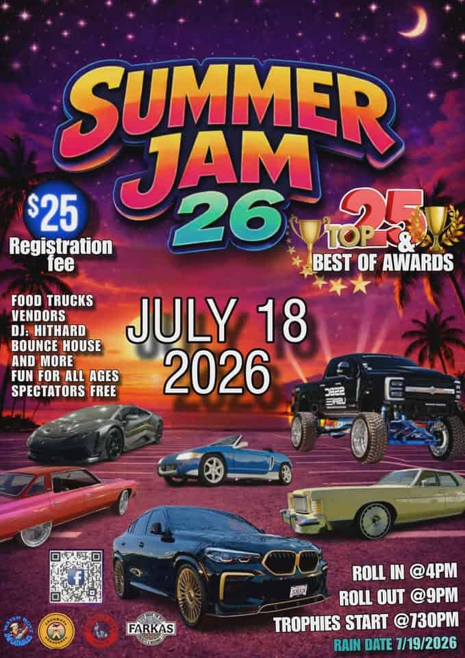 Summer Jam 26 Car, Truck and Bike Show event at Nandua High School in Onley, VA on July 18, 2026