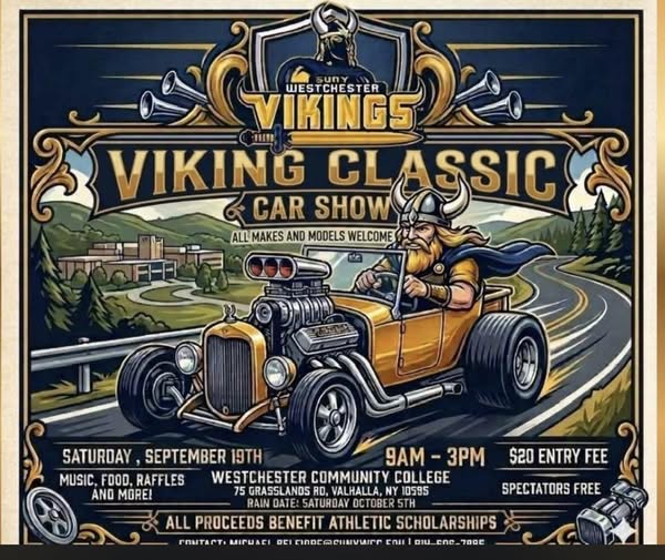 SUNY Westchester Vikings The Viking Classic Car Show event at Westchester Community College in Valhalla, NY on September 19, 2026