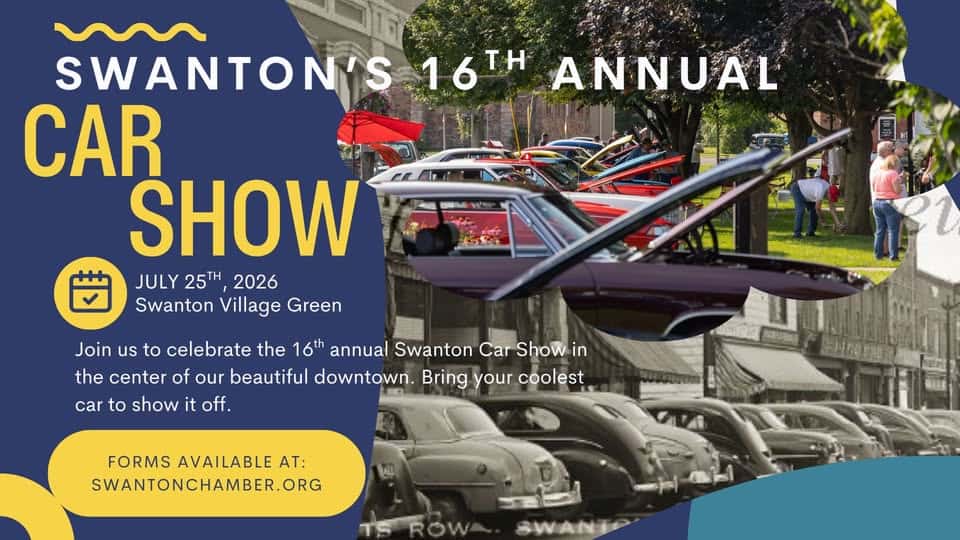 Swanton Chamber of Commerce 16th Annual Car Show event at Swanton Village Green in Swanton, VT on July 25, 2026