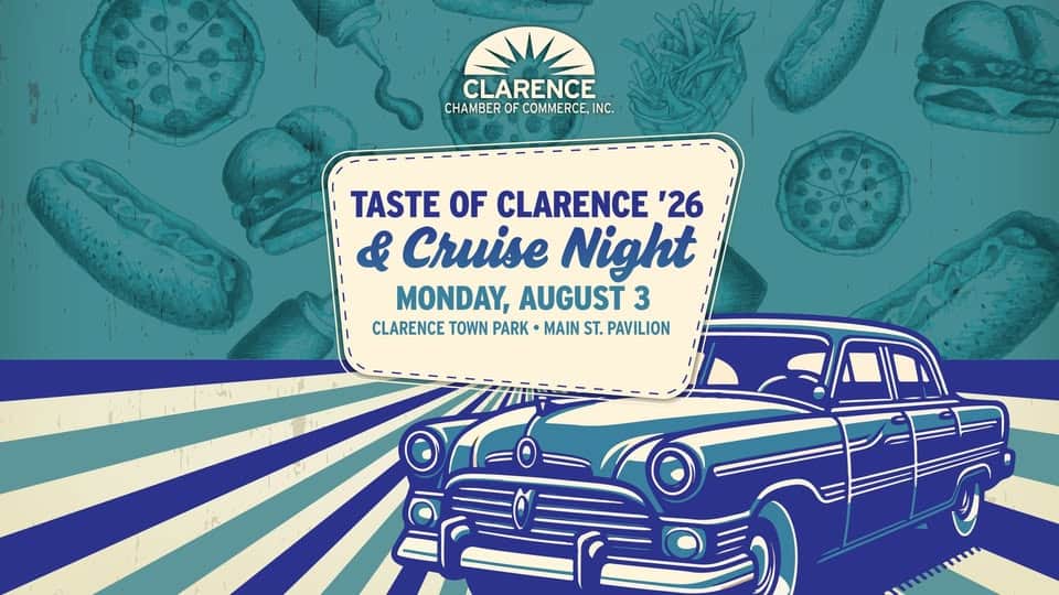 Taste of Clarence '26 & Cruise Night event at Clarence Town Park - Main St. Pavilion in Clarence, NY on August 3, 2026