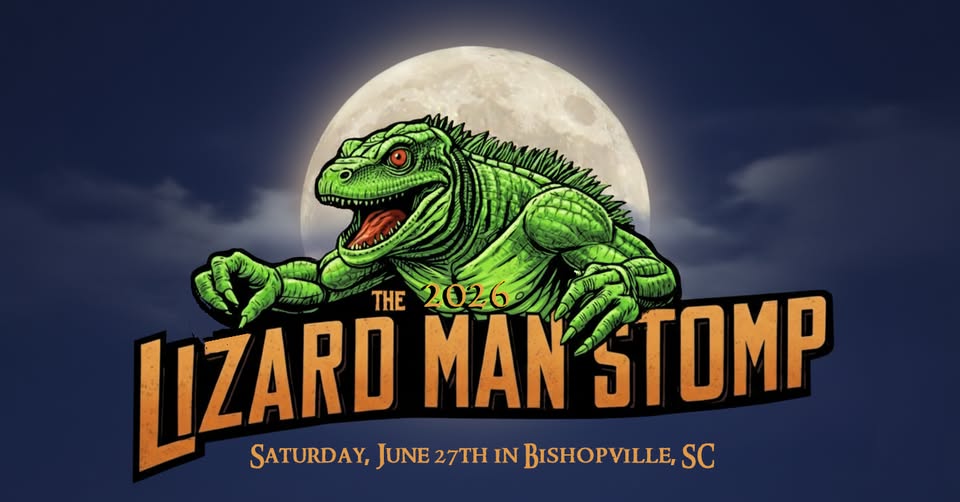 The 2026 Lizard Man Stomp event at 325 Main Hwy in Bishopville, SC on June 27, 2026