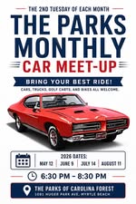 The Parks Monthly Car Meet-Up event at The Parks of Carolina Forest in Myrtle Beach, SC on May 12, 2026