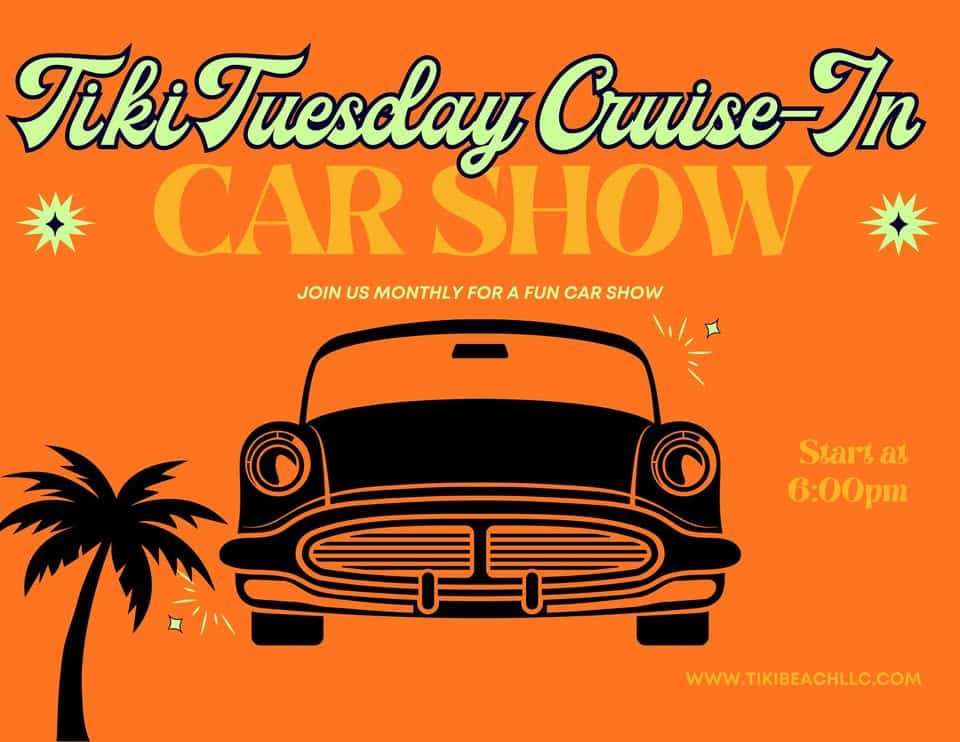 Tiki Tuesday Cruise-In Car Show event at Tiki Beach Bar & Grill in Mosinee, WI on July 7, 2026