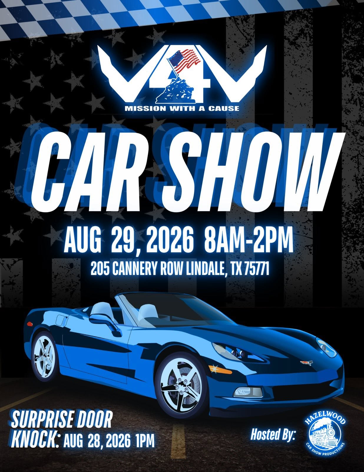 V4 Mission With A Cause Car Show event at 205 Cannery Row Lindale in Lindale, TX on August 29, 2026