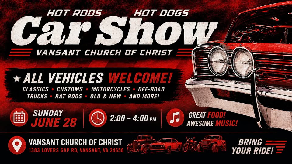 Vansant Church of Christ Hot Rods Car Show event at Vansant Church of Christ in Vansant, VA on June 28, 2026