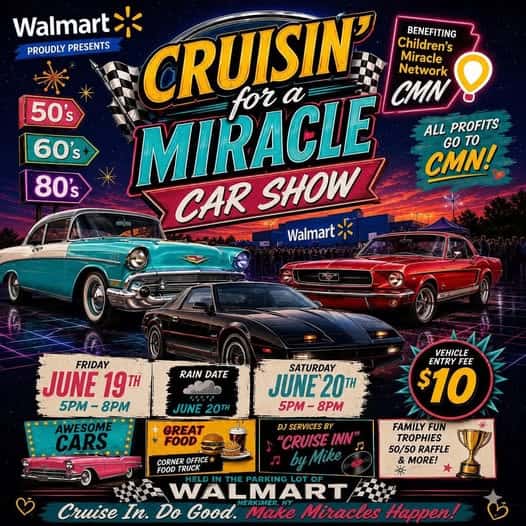 Walmart Herkimer NY Cruisin' For A Miracle Car Show event at Walmart Herkimer NY in Herkimer, NY on June 19, 2026