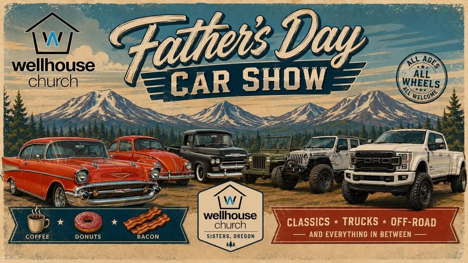 Wellhouse Church Father's Day Car Show event at Wellhouse Church in Sisters, OR on June 21, 2026