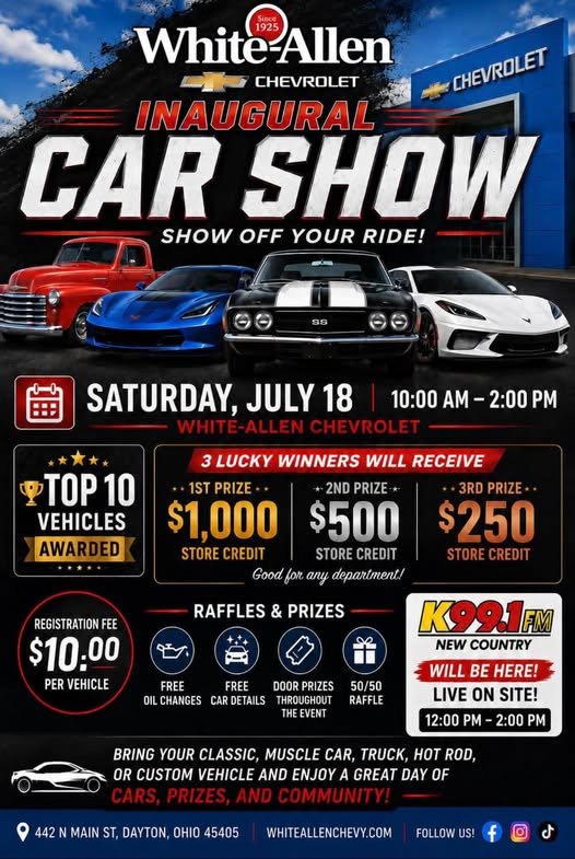 White-Allen Chevrolet Inaugural Car Show event at White Allen Chevrolet in Dayton, OH on July 18, 2026