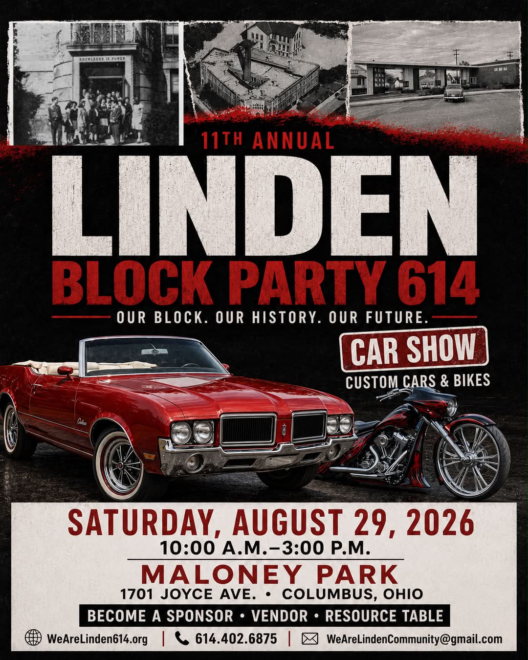 11th Annual Linden Block Party 614 Car Show event at Maloney Park in Columbus, OH on August 29, 2026
