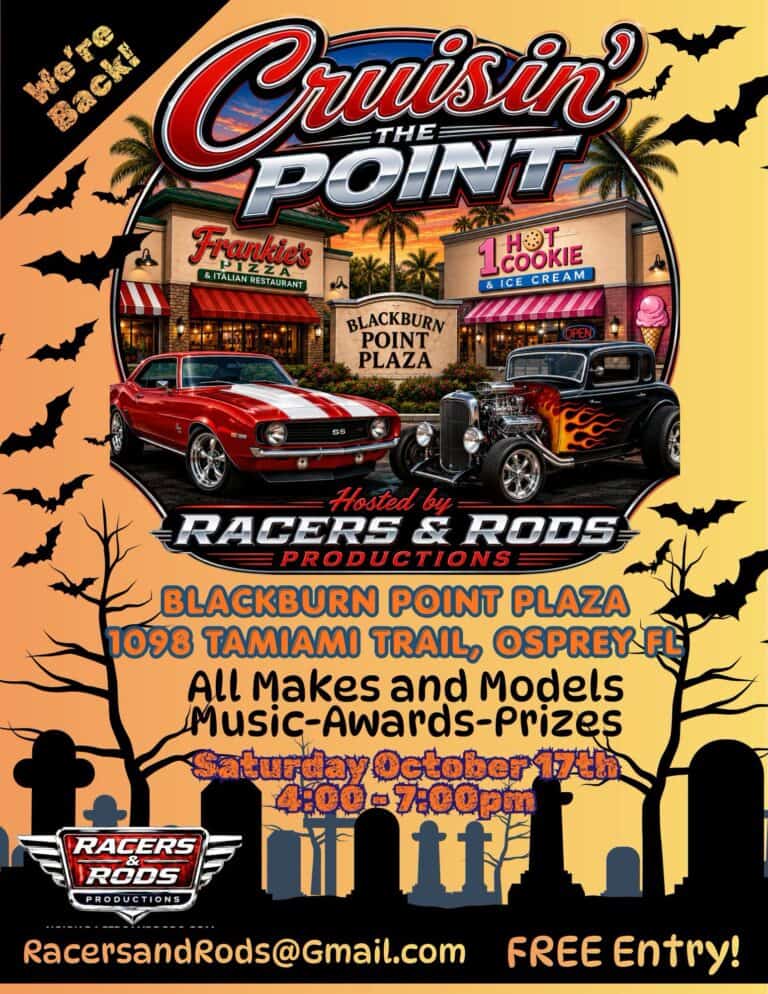 Racers & Rods Productions Cruisin the Point Car Show car show in Osprey, FL