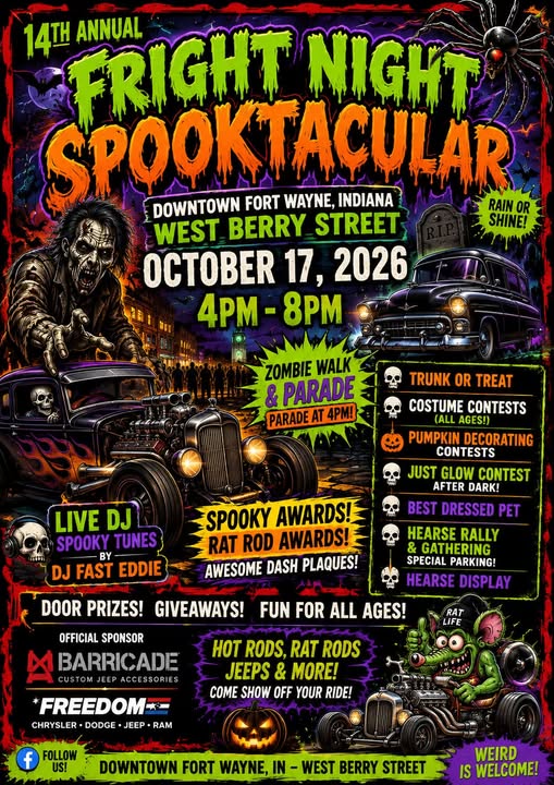 14th Annual Fright Night Spooktacular Downtown Fort Wayne event at Downtown Fort Wayne in Fort Wayne, IN on October 17, 2026