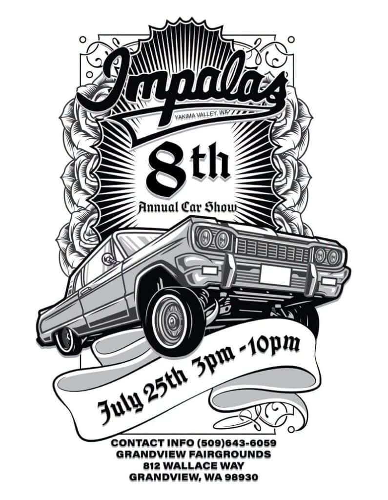 Impalas 8th Annual Car Show event at Grandview Fairgrounds in Grandview, WA on July 25, 2026